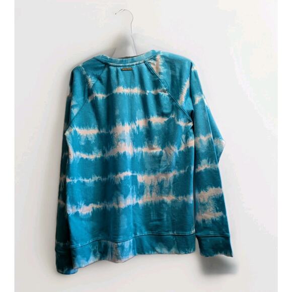 Michael Kors women's Sweatshirt Long Sleeve Top, Tie Die Blue Size Medium - Picture 3 of 5